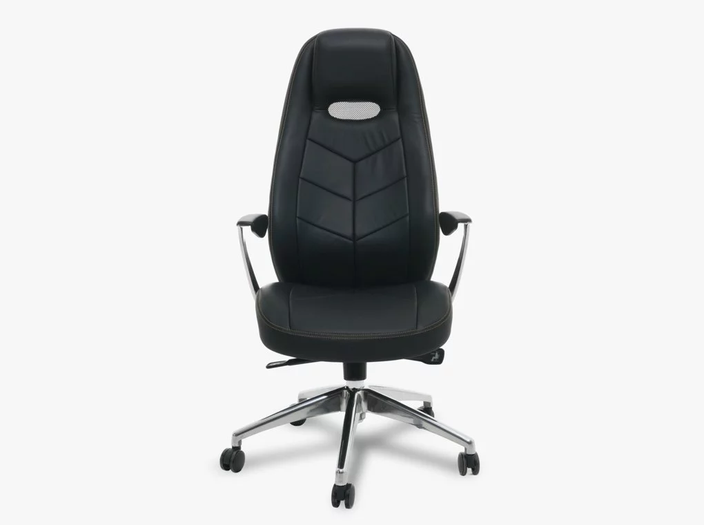 PRIMELINE F102 FEKETE VALÓDI BŐR IRODASZÉK
