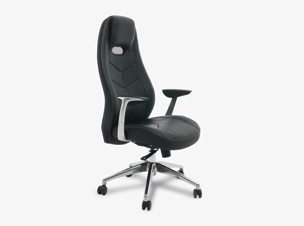 PRIMELINE F102 FEKETE VALÓDI BŐR IRODASZÉK