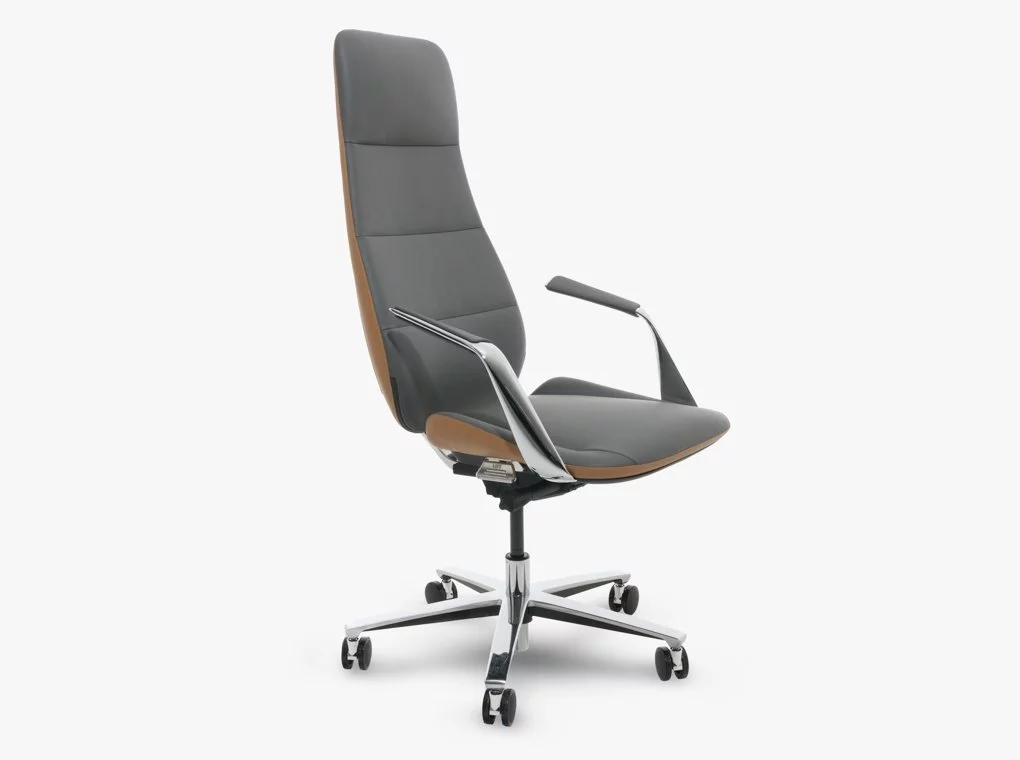 TITANIUM 101J-03 SZÜRKE VALÓDI BŐR IRODASZÉK