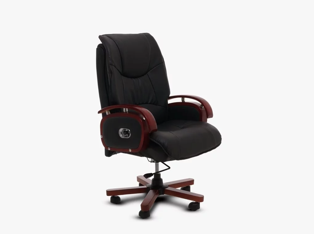 Irodaszék Jack 108 fekete textilbőr + fa