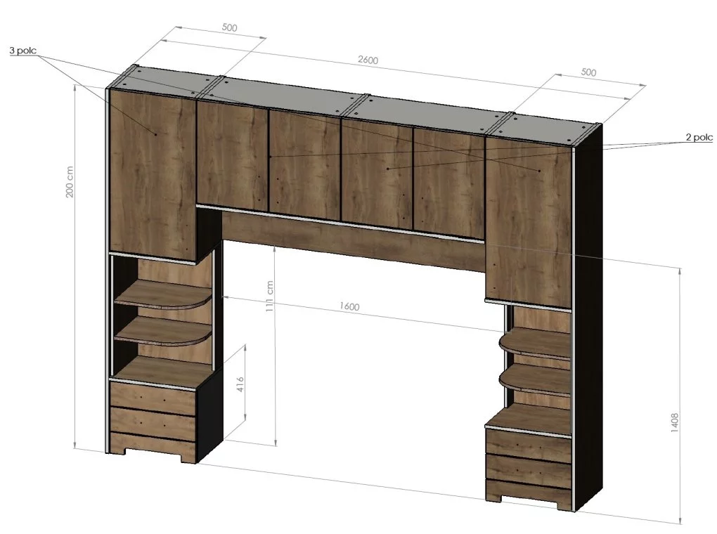 Lincoln áthidalós szekrény