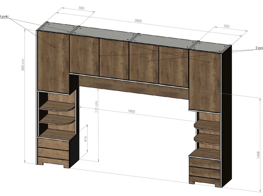 Lincoln áthidalós szekrény